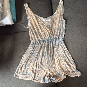 Ingear Blue and Tan Sleeveless Romper